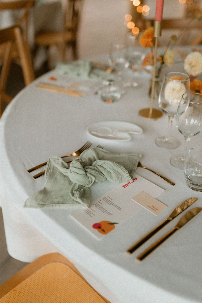 Serviette gaze de coton vert clair