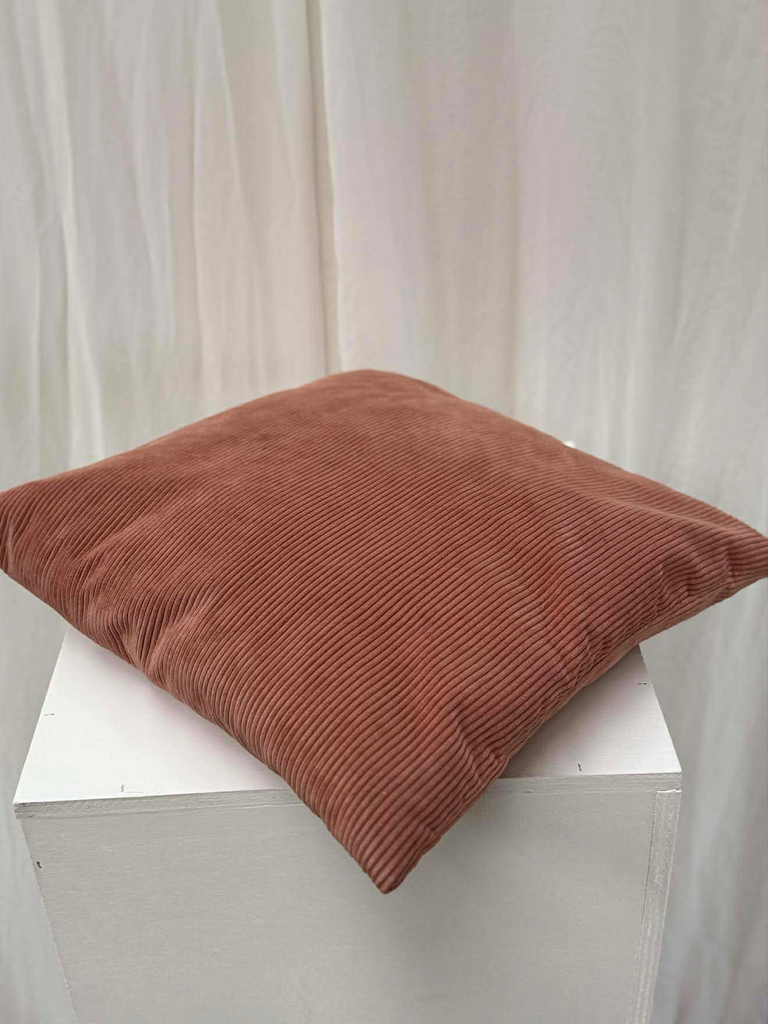 Coussin terracotta molletonné