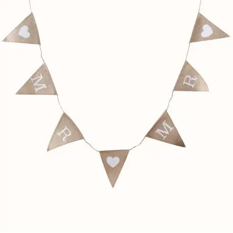 Guirlande jute triangle « Mr & Mrs »