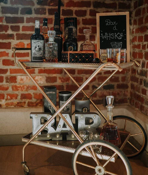 DESSERTE LAITON DORÉ