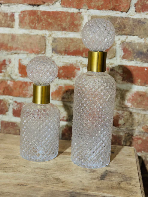 DUO DE CARAFES BLANC ET OR