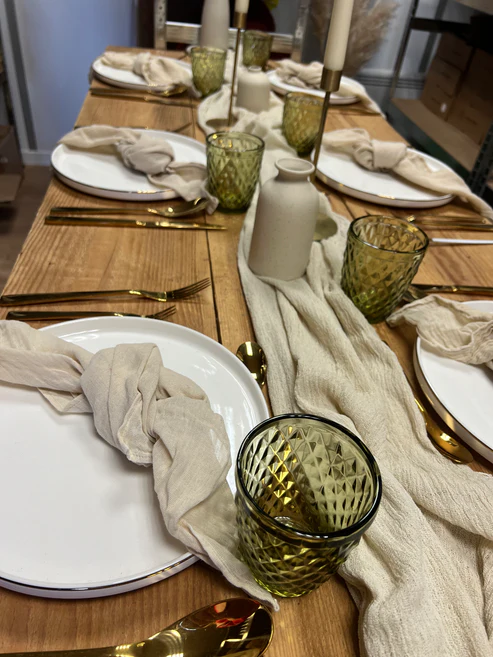 Chemin de table beige