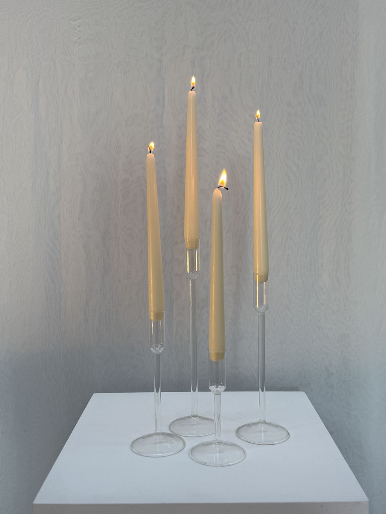 Lot de 4 bougeoirs verre