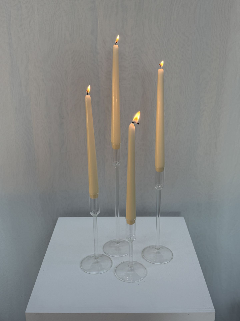 Lot de 4 bougeoirs verre