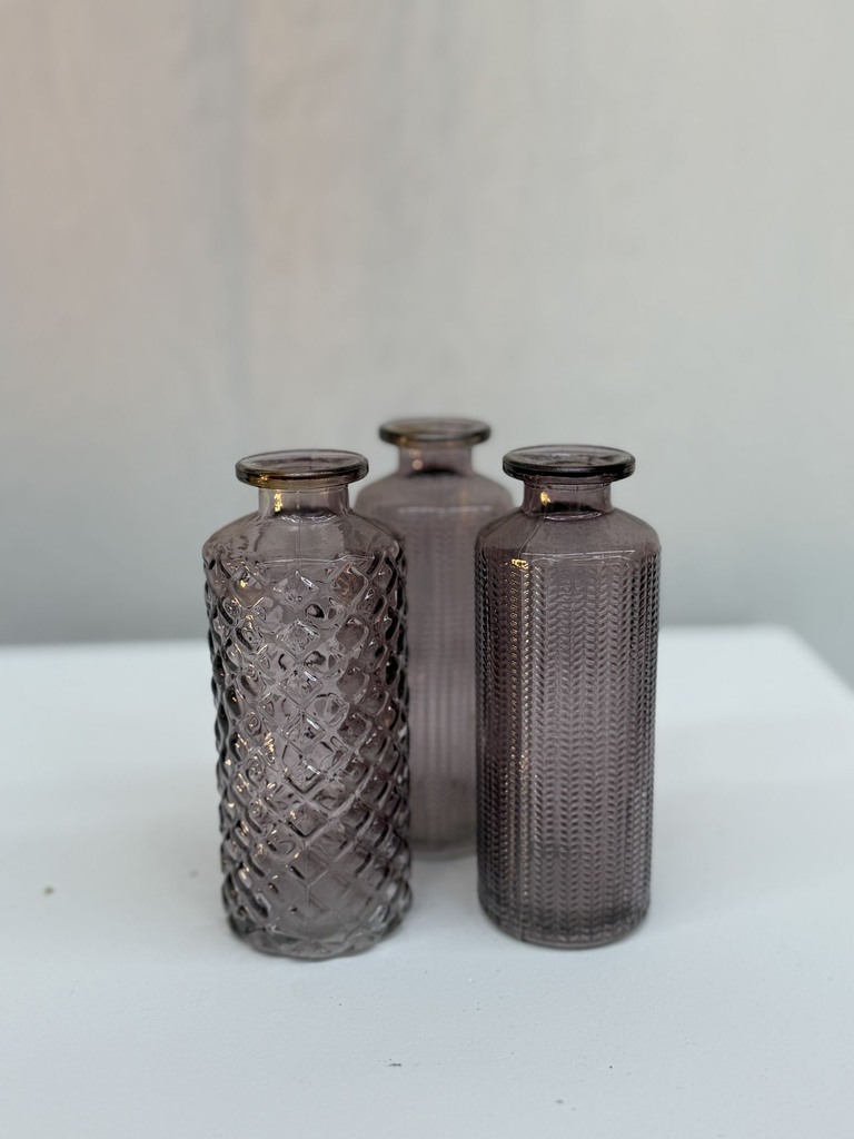 Trio soliflores pourpres