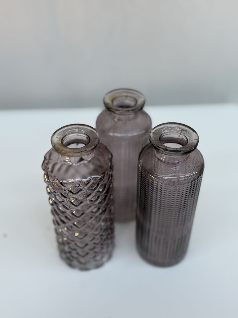 Trio soliflores pourpres