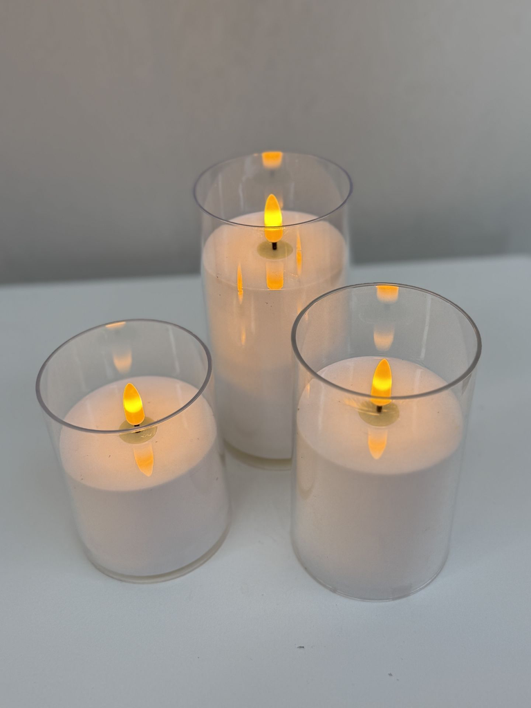 Lot de 3 bougies LED blanches