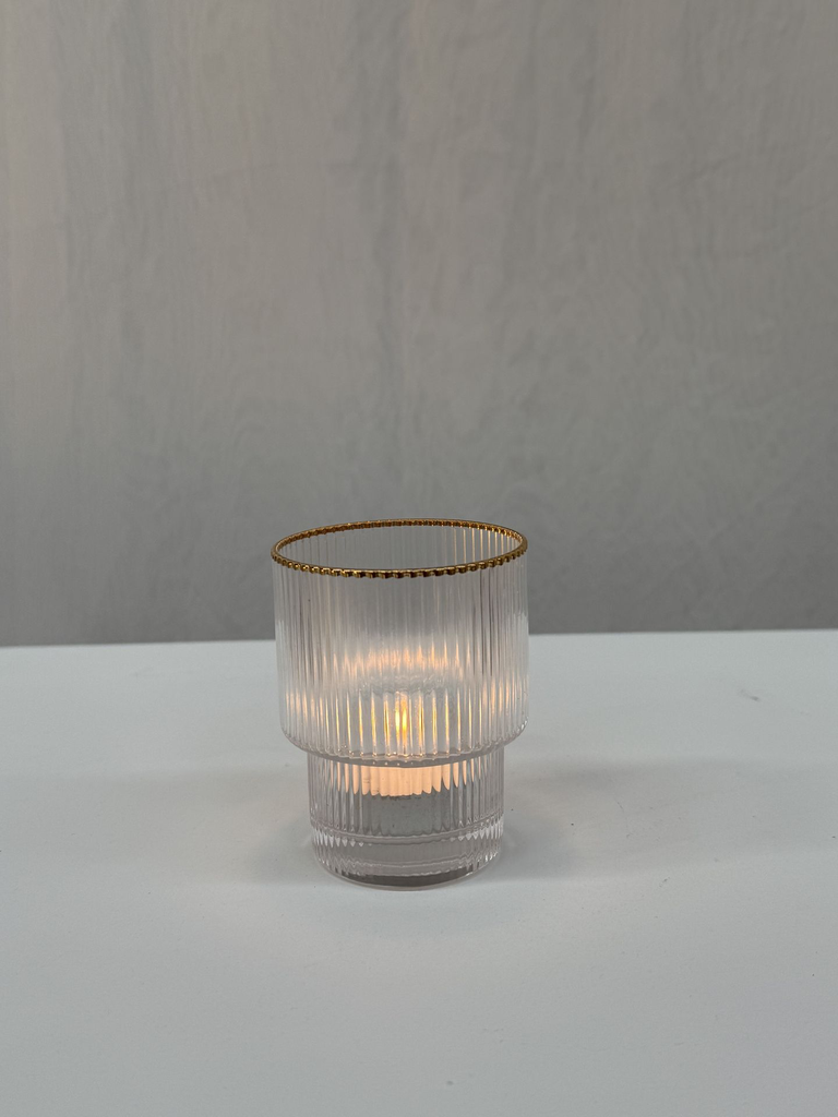 Photophore verre et doré