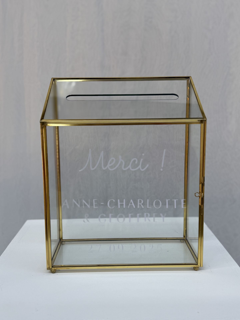 Urne moderne verre et dorée