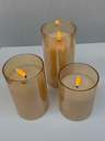 Lot de 3 bougies LED ambrées