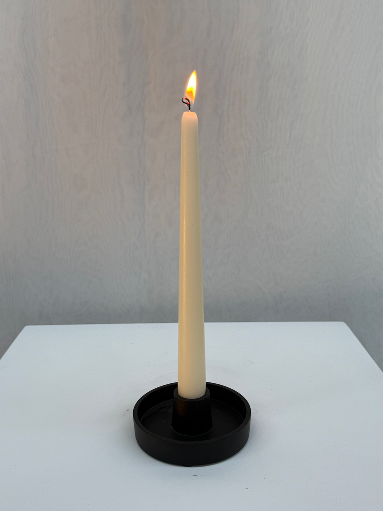 Bougeoir chandelle plat noir