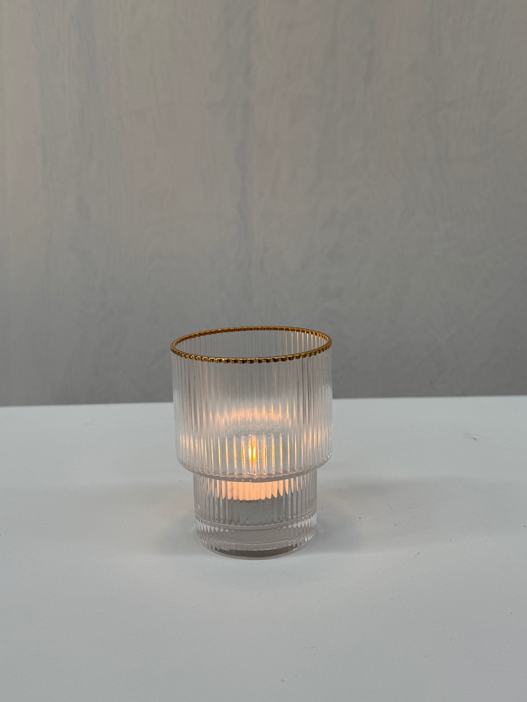 Photophore verre et doré