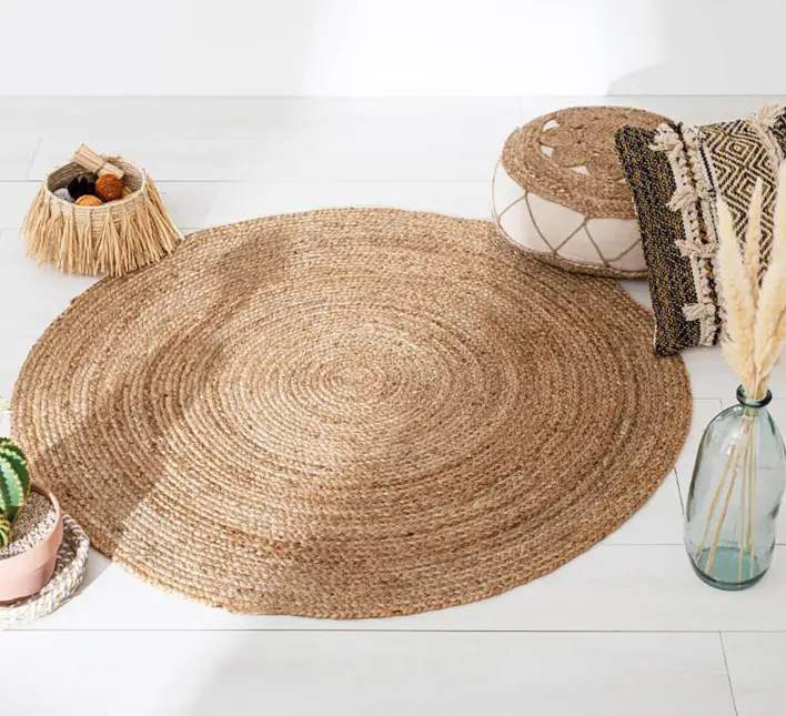 Tapis jute rond plein MM