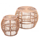 Duo de tables basses en rotin
