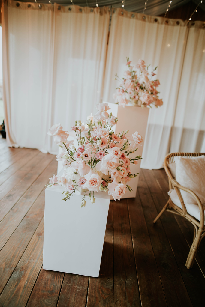 Lot de 3 colonnes modernes blanches