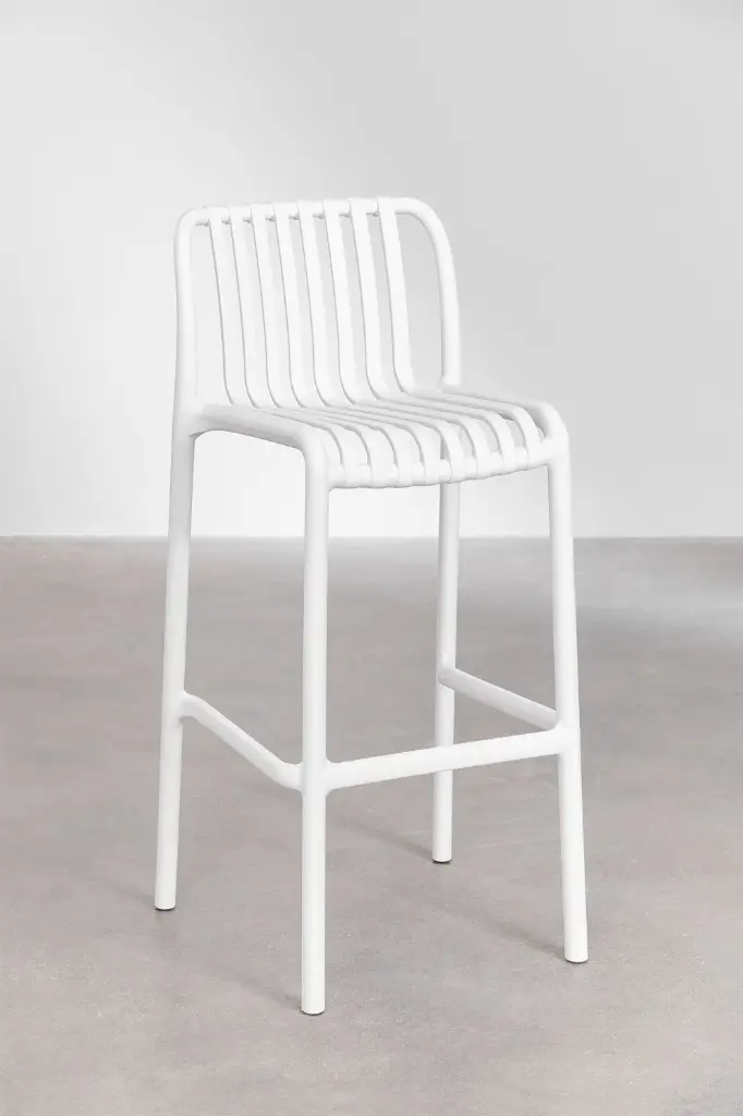 Tabouret blanc avec dossier