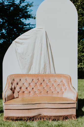 Banquette capitonnée rose 2 places