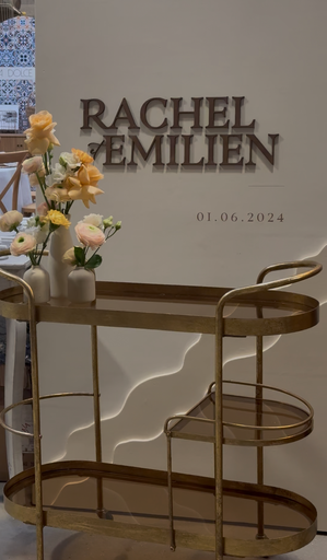 Desserte laiton doré / verre ambré