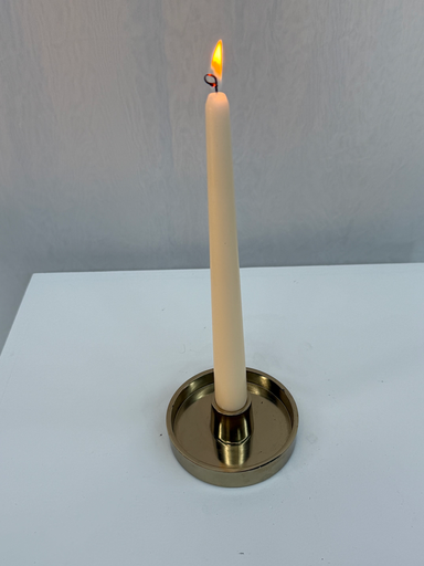 Bougeoir chandelle plat doré 